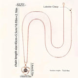 Darrahopens Fashion > Women's Fashion > Women's Accessories A Hundred Languages Heart-Shaped Projection Necklace Set, rose gold-plated with zirconia inlay, paired with an apple preserved rose gift box—a perfect fusion of technology and romance.