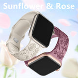 Darrahopens Fashion > Women's Fashion > Women's Accessories Apple Watch 41mm Silicone Watch Strap Small Rose Embossed Compatible with iWatch S9 876SE Rose Blue Grey 38/40/41mm