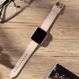 Darrahopens Fashion > Women's Fashion > Women's Accessories Apple Watch Leather Band, Genuine Leather Replacement Band for Apple Watch Series 9 8 7 6 5 4 3 2 1 & iWatch SE, Ultra (38mm 40mm 41mm, Rose Gold) Pink