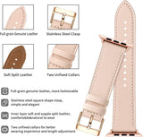 Darrahopens Fashion > Women's Fashion > Women's Accessories Apple Watch Leather Band, Genuine Leather Replacement Band for Apple Watch Series 9 8 7 6 5 4 3 2 1 & iWatch SE, Ultra (38mm 40mm 41mm, Rose Gold) Pink