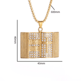 Darrahopens Fashion > Women's Fashion > Women's Accessories Aureate Vintage Holy Bible Book Pendant Necklace -  Plated Alloy Cross Scripture Book Pendant with Crystal Rhinestones-Gift for Men and Women