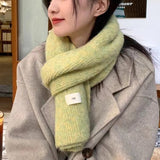 Darrahopens Fashion > Women's Fashion > Women's Accessories Beige Cozy Knit Scarf - Soft Wool-Blend Winter Neck Wrap, Warm and Stylish