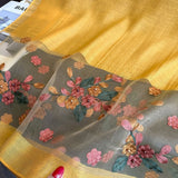 Darrahopens Fashion > Women's Fashion > Women's Accessories Beige Elegant Embroidered Begonia Flower Long Scarf for Women - Beaded Faux Silk Shawl with Floral Design, Lightweight Sunscreen Wrap for Spring Autumn Daily Wear