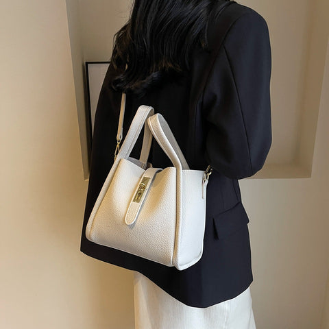 Darrahopens Fashion > Women's Fashion > Women's Accessories Beige Retro 2-Piece Women's Bucket Bag Set with Removable Inner Pouch PU Leather Crossbody Handbag and Fashionable Tote for Australian Everyday Use