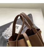 Darrahopens Fashion > Women's Fashion > Women's Accessories Beige Retro 2-Piece Women's Bucket Bag Set with Removable Inner Pouch PU Leather Crossbody Handbag and Fashionable Tote for Australian Everyday Use