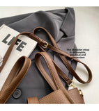 Darrahopens Fashion > Women's Fashion > Women's Accessories Beige Retro 2-Piece Women's Bucket Bag Set with Removable Inner Pouch PU Leather Crossbody Handbag and Fashionable Tote for Australian Everyday Use