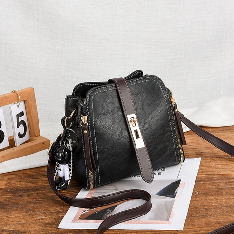 Darrahopens Fashion > Women's Fashion > Women's Accessories Black Fashion Women's Bucket Bag - Summer Crossbody Shoulder Handbag with Keychain