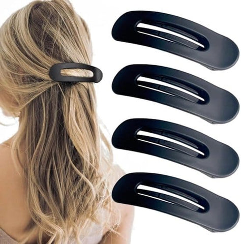 Darrahopens Fashion > Women's Fashion > Women's Accessories Black flat hair clips - Flat hair clips for women - Flat hair clips for thin and thick hair - Large flat hair clips 4-pack black