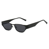 Darrahopens Fashion > Women's Fashion > Women's Accessories Black Frame Black Sheet Retro Cat-Eye Metal Sunglasses for Women - UV Protection Stylish Streetwear Shades