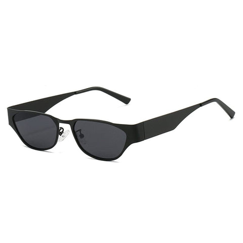 Darrahopens Fashion > Women's Fashion > Women's Accessories Black Frame Black Sheet Retro Cat-Eye Metal Sunglasses for Women - UV Protection Stylish Streetwear Shades