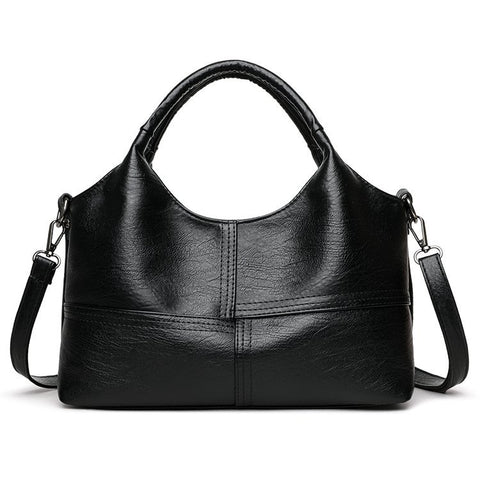 Darrahopens Fashion > Women's Fashion > Women's Accessories Black Retro Soft PU Leather Handbag for Women - Trendy Large Capacity Daily Crossbody Bag with Detachable Shoulder Strap