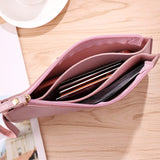 Darrahopens Fashion > Women's Fashion > Women's Accessories Black Women's Soft PU Leather Double-Layer Zip Wallet with Wrist Strap – Spacious Card, Cash and Phone Holder for Students and Everyday Use in Australia