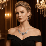 Darrahopens Fashion > Women's Fashion > Women's Accessories Blue Elegant Oil Drip Necklace and Earrings Set for Women, Irregular Design Alloy Jewelry Set, Fashion Statement Pendant Necklace with Drop Earrings, Blue Green Enamel Jewelry Gift Set with Jewelry Box Included In Australia - Darrahopens