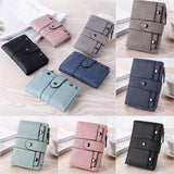 Darrahopens Fashion > Women's Fashion > Women's Accessories Blue Leather Women's Wallet Foldable Card Holder Small Fashion Wallet