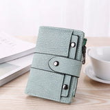 Darrahopens Fashion > Women's Fashion > Women's Accessories Blue Leather Women's Wallet Foldable Card Holder Small Fashion Wallet