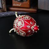 Darrahopens Fashion > Women's Fashion > Women's Accessories Blue Vintage European Rhinestone Inlaid Embossed Enameled Jewelry Box - Hand-Painted Easter Egg Metal Craft