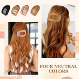 Darrahopens Fashion > Women's Fashion > Women's Accessories Brown Matte Flat Hair Clips Set of 4 for Women, Round Lying Hair Clip Compatible with Thick and Thin Hair, Comfortable Curved Clips