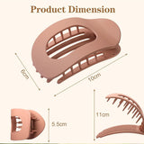 Darrahopens Fashion > Women's Fashion > Women's Accessories Brown Matte Flat Hair Clips Set of 4 for Women, Round Lying Hair Clip Compatible with Thick and Thin Hair, Comfortable Curved Clips