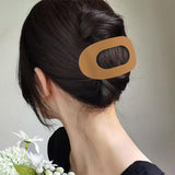 Darrahopens Fashion > Women's Fashion > Women's Accessories Brown Matte Flat Hair Clips Set of 4 for Women, Round Lying Hair Clip Compatible with Thick and Thin Hair, Comfortable Curved Clips