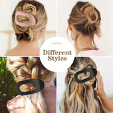 Darrahopens Fashion > Women's Fashion > Women's Accessories Brown Matte Flat Hair Clips Set of 4 for Women, Round Lying Hair Clip Compatible with Thick and Thin Hair, Comfortable Curved Clips