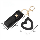 Darrahopens Fashion > Women's Fashion > Women's Accessories Brown Portable Lipstick Case with Heart Mirror & Keychain – Cute PU Leather Holder (3-Pack)