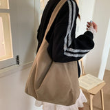Darrahopens Fashion > Women's Fashion > Women's Accessories Camel color New Design Women's Shoulder Bag - Felt Fabric Tote Bag, Trendy Minimalist Style