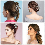 Darrahopens Fashion > Women's Fashion > Women's Accessories Checkered Claw Clips - Thick Hair - Fine Hair - Curly Hair - Straight Hair - Long Hair Non-Slip Clips - Simple Style Black and White Square Claw Clips - Set of 4 Hair Accessories for Women