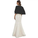 Darrahopens Fashion > Women's Fashion > Women's Accessories Chiffon Capelet Shawl Wrap for Women Evening Dress Wedding, Button Front Lightweight Flowing Design with Two Wearing Styles, Hand Wash Cold for Easy Care In Australia - Darrahopens