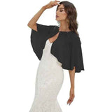 Darrahopens Fashion > Women's Fashion > Women's Accessories Chiffon Capelet Shawl Wrap for Women Evening Dress Wedding, Button Front Lightweight Flowing Design with Two Wearing Styles, Hand Wash Cold for Easy Care In Australia - Darrahopens