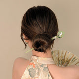 Darrahopens Fashion > Women's Fashion > Women's Accessories Chinese Style Wind Flower Snow Hairpin Green Hanfu Headdress Women Girls