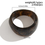 Darrahopens Fashion > Women's Fashion > Women's Accessories Chunky Resin Bangle Bracelet - Irregular Geometric Square Cuff - Dark Coffee Tortoiseshell Tone Wide Wristwear for Women