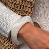 Darrahopens Fashion > Women's Fashion > Women's Accessories Chunky Resin Bangle Bracelet - Irregular Geometric Square Cuff - White Tortoiseshell Tone Wide Wristwear for Women