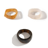 Darrahopens Fashion > Women's Fashion > Women's Accessories Chunky Resin Bangle Bracelet - Irregular Geometric Square Cuff - Yellow Tortoiseshell Tone Wide Wristwear for Women