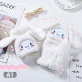 Darrahopens Fashion > Women's Fashion > Women's Accessories Cinnamoroll Kawaii Flannel Gloves Sanrio Harajuku Style Soft White Y2K