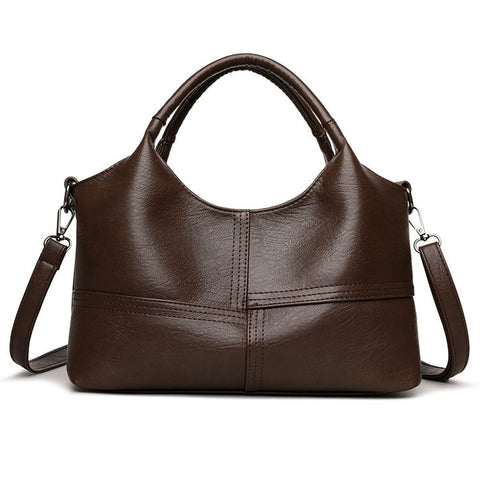 Darrahopens Fashion > Women's Fashion > Women's Accessories Coffee Retro Soft PU Leather Handbag for Women - Trendy Large Capacity Daily Crossbody Bag with Detachable Shoulder Strap
