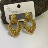 Darrahopens Fashion > Women's Fashion > Women's Accessories Combination C 18K Gold-Plated Stainless Steel Earring Set - 3 Pairs Minimalist Geometric Studs for Women with Gift Box Packaging