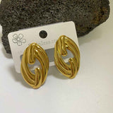 Darrahopens Fashion > Women's Fashion > Women's Accessories Combination C 18K Gold-Plated Stainless Steel Earring Set - 3 Pairs Minimalist Geometric Studs for Women with Gift Box Packaging