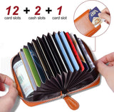 Darrahopens Fashion > Women's Fashion > Women's Accessories Credit Card Holder RFID Blocking Wallets Thin Mini Bag for Travel Card Case & Money Organizers Cash Envelope Wallet for Women Gift_yux Orange