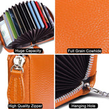 Darrahopens Fashion > Women's Fashion > Women's Accessories Credit Card Holder RFID Blocking Wallets Thin Mini Bag for Travel Card Case & Money Organizers Cash Envelope Wallet for Women Gift_yux Orange