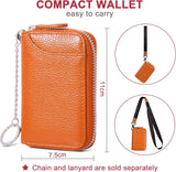 Darrahopens Fashion > Women's Fashion > Women's Accessories Credit Card Holder RFID Blocking Wallets Thin Mini Bag for Travel Card Case & Money Organizers Cash Envelope Wallet for Women Gift_yux Orange