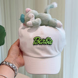 Darrahopens Fashion > Women's Fashion > Women's Accessories Cute Plush - Decorated Baseball Cap(white)