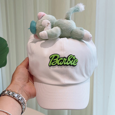 Darrahopens Fashion > Women's Fashion > Women's Accessories Cute Plush - Decorated Baseball Cap(white)