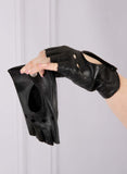 Darrahopens Fashion > Women's Fashion > Women's Accessories Dents Women’s Leather Fingerless Keyhole Driving Gloves - Black In Australia - Darrahopens
