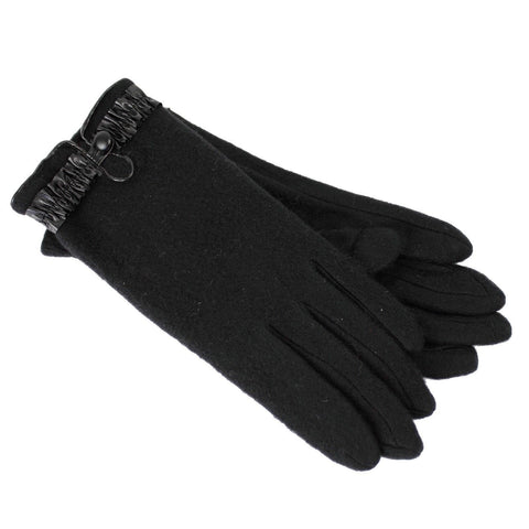 Darrahopens Fashion > Women's Fashion > Women's Accessories DENTS Womens Soft Feel Fleece Gloves w/ Ruffle Cuff & Button - Black - One Size