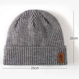 Darrahopens Fashion > Women's Fashion > Women's Accessories Double Fleece-Lined Vertical Stripe Knit Beanie, Unisex Thick Warm Winter Outdoor Cold-Proof Wool Hat - Dark Gray In Australia - Darrahopens