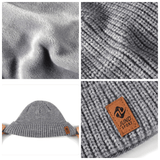 Darrahopens Fashion > Women's Fashion > Women's Accessories Double Fleece-Lined Vertical Stripe Knit Beanie, Unisex Thick Warm Winter Outdoor Cold-Proof Wool Hat - Dark Gray In Australia - Darrahopens