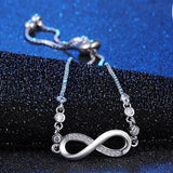 Darrahopens Fashion > Women's Fashion > Women's Accessories "Double-Loop Interwoven": 24cm Zinc Alloy Infinity Symbol Bracelet, Interpreting the Poetic Philosophy of Perpetuity with Flowing Beaded Light