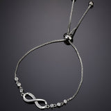 Darrahopens Fashion > Women's Fashion > Women's Accessories "Double-Loop Interwoven": 24cm Zinc Alloy Infinity Symbol Bracelet, Interpreting the Poetic Philosophy of Perpetuity with Flowing Beaded Light