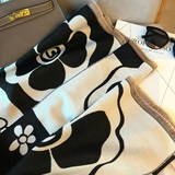 Darrahopens Fashion > Women's Fashion > Women's Accessories Elegant Camellia Scarf - Breathable and Warm Women's Shawl Black and White Fashion, Perfect for Spring and Summer Styling  Versatile Beach Accessory