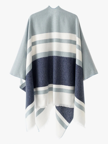 Darrahopens Fashion > Women's Fashion > Women's Accessories European and American minimalist cross-tie plaid cape cloak, acrylic warm versatile autumn winter outerwear fashion piece(BLACK)